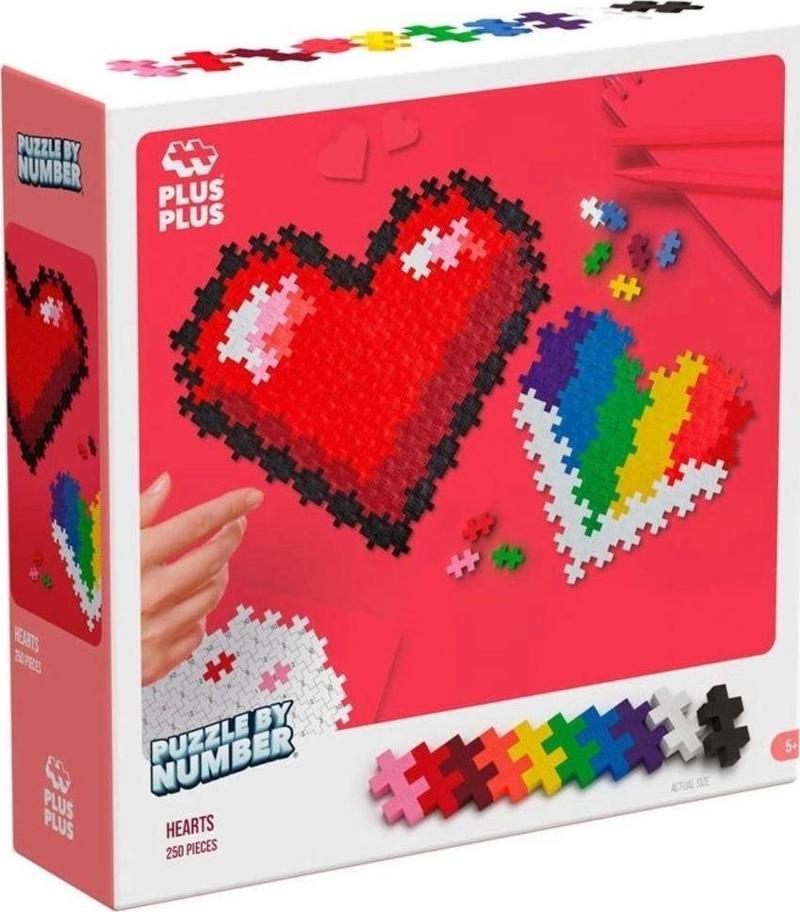 PLUS-PLUS PUZZLE BY NUMBER HEARTS 250 PCS