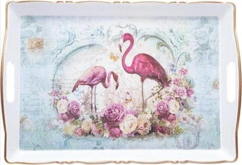 Melamin Tepsi 48x33 Flamingo