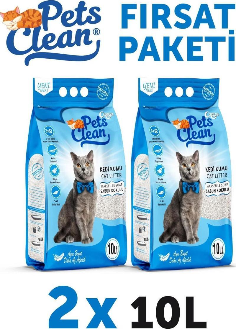 Pets Clean Kedi Kumu Marsilya Sabun Kokulu 10Lt 2Li