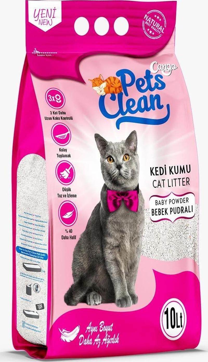 Pets Clean Kedi Kumu Pudralı 10Lt