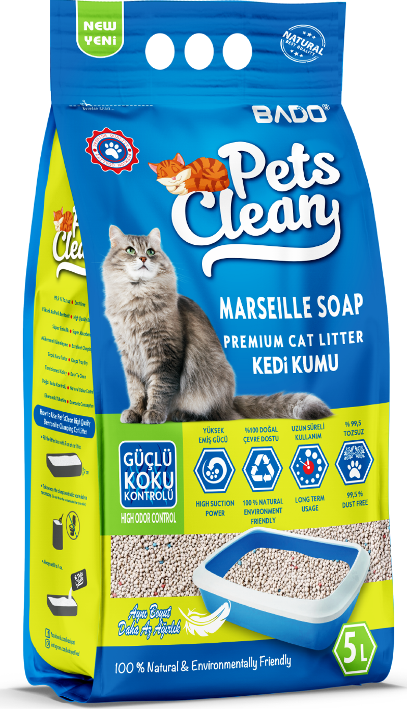 Pets Clean Kedi Kumu Sabun Kokulu 5LT