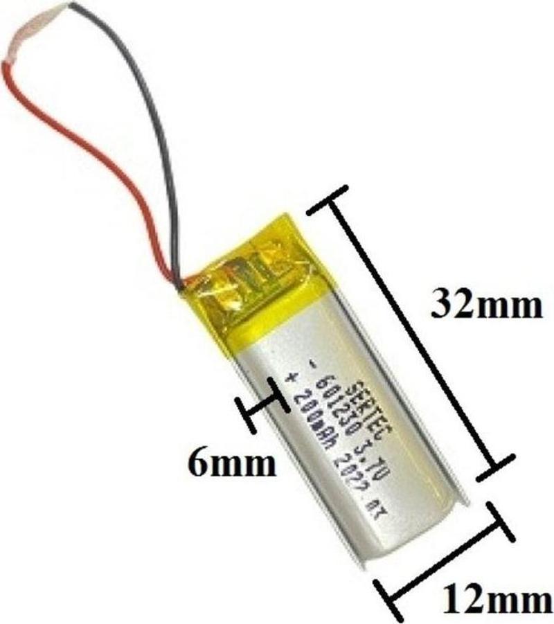 601230 3.7V 200 Mah Şarj Edilebilir Lityum Polimer Pil (1.5A)