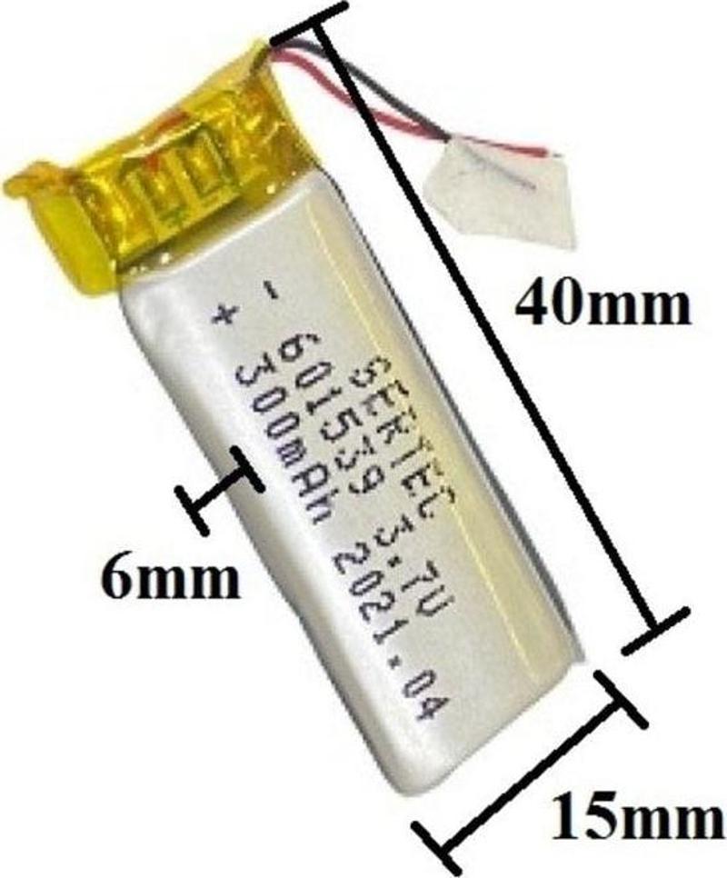 601539 3.7V 300 Mah Lityum Polimer Pil 1.5A (Drone Için Uygun Değildir)