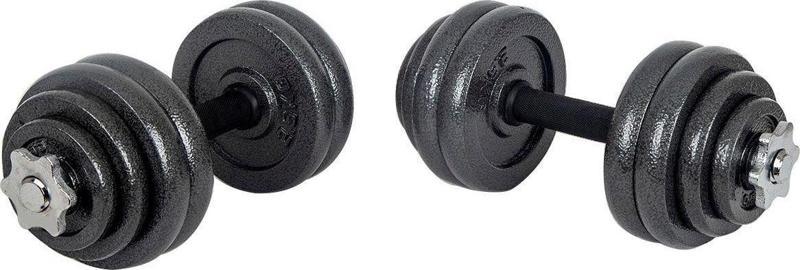 Çantalı Döküm Plaka Dambıl Seti 30 Kg Siyah Dumbbell Set