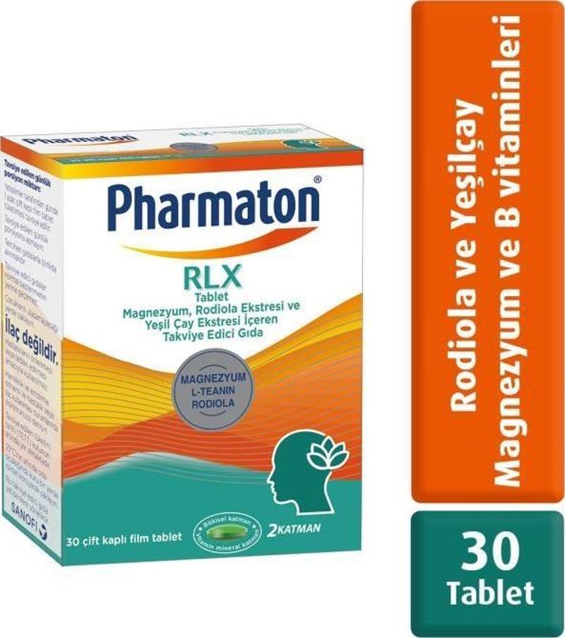 RLX Magnezyum, Rodiola Ekstresi ve Yeşil Çay Ekstresi İçeren Takviye Edici Gıda 30 Tablet