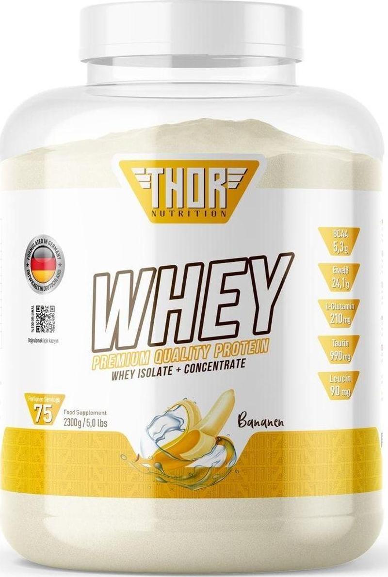 2.3 Kg Whey Protein 75 Servis Muz Aromalı +5 Hediye