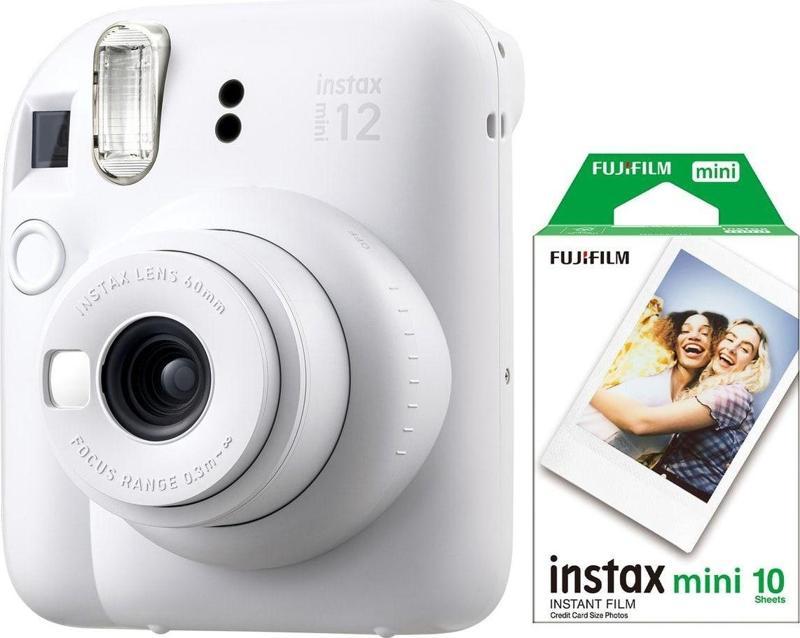 Instax Mini 12 Beyaz Fotoğraf Makinesi Ve 10'lu Mini Film