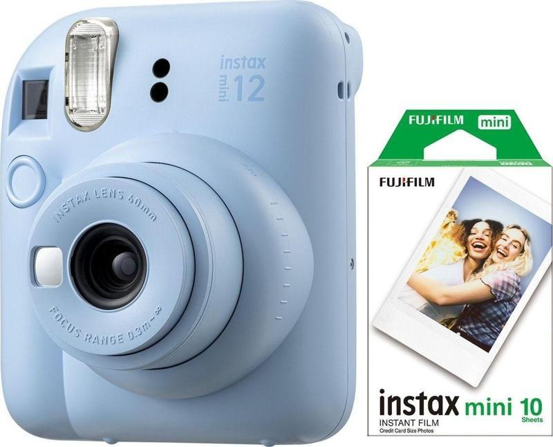 Fujifilm Instax Mini 12 Mavi Fotoğraf Makinesi Ve 10'lu Mini Film