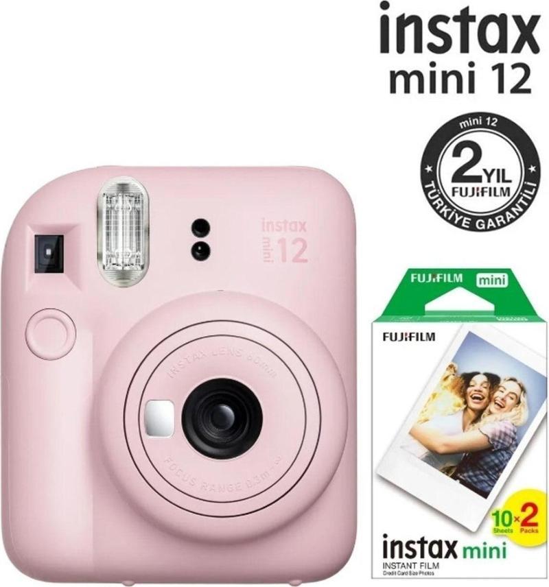 Fujifilm Instax Mini 12 Pembe Fotoğraf Makinesi Ve 20'li Mini Film