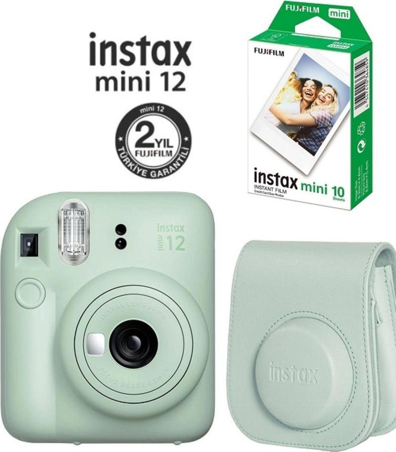 Fujifilm Instax Mini 12 Yeşil Fotoğraf Makinesi 10'lu Film Ve Çantalı Seti 98