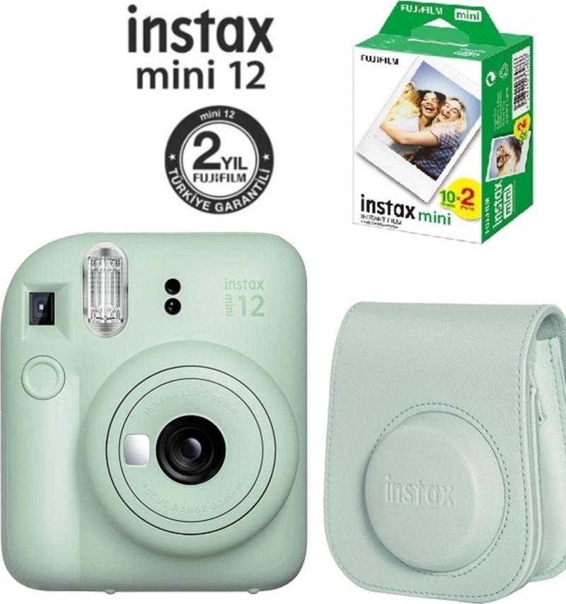 Fujifilm Instax Mini 12 Yeşil Fotoğraf Makinesi 20'li Film Ve Çantalı Seti 99