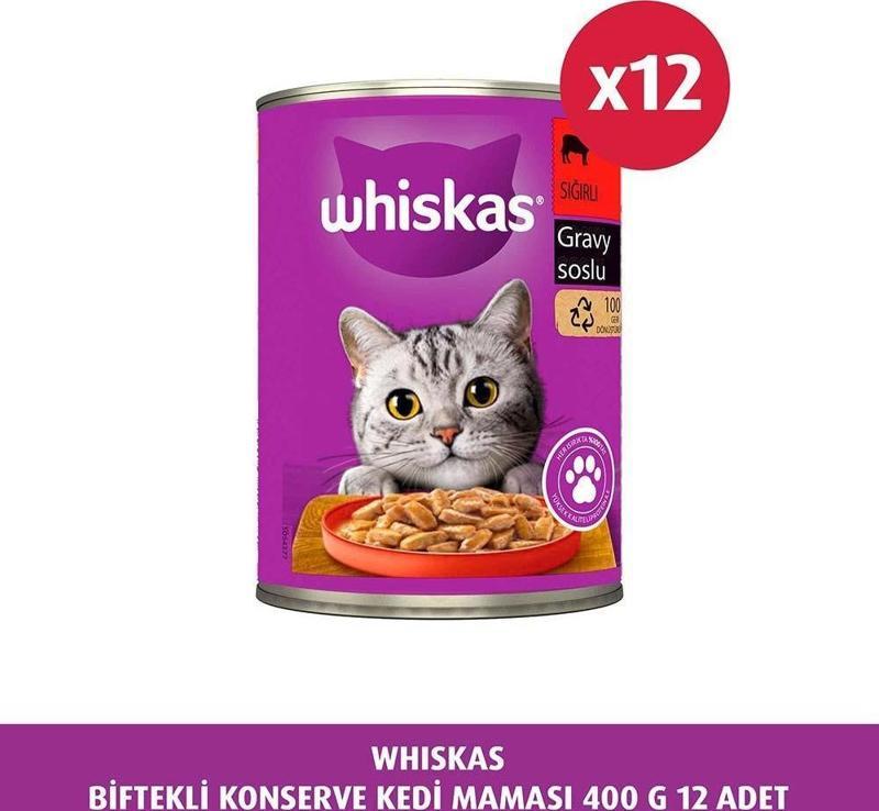 Biftekli Konserve Kedi Maması 400 G 12X