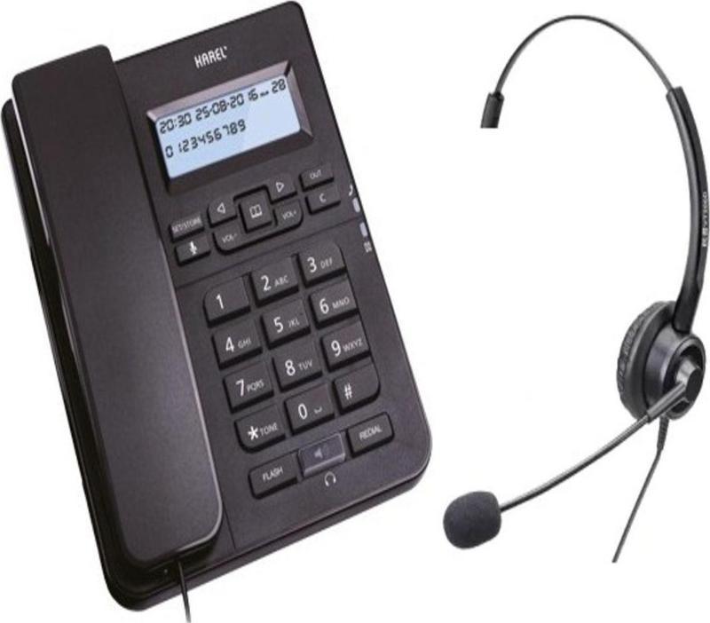 Tm145 Rj9 Kulaklıklı Masaüstü Telefon Siyah