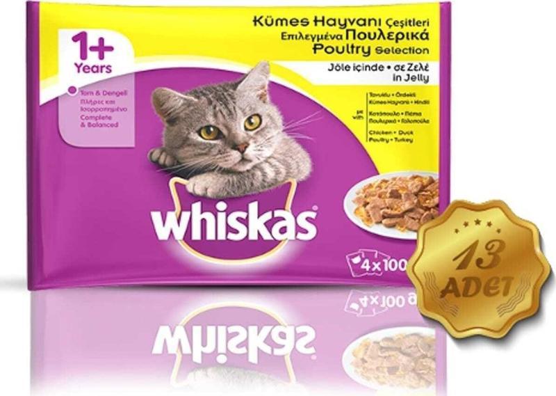 Pouch Kümes Hayvanı Çeşitleri Kedi Konserve 4x100 gr 13 Paket