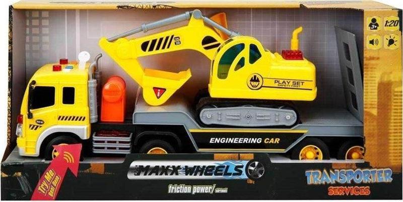 Maxx Wheels 1:20 Sesli ve Işıklı Transporter 05700 Kepçe