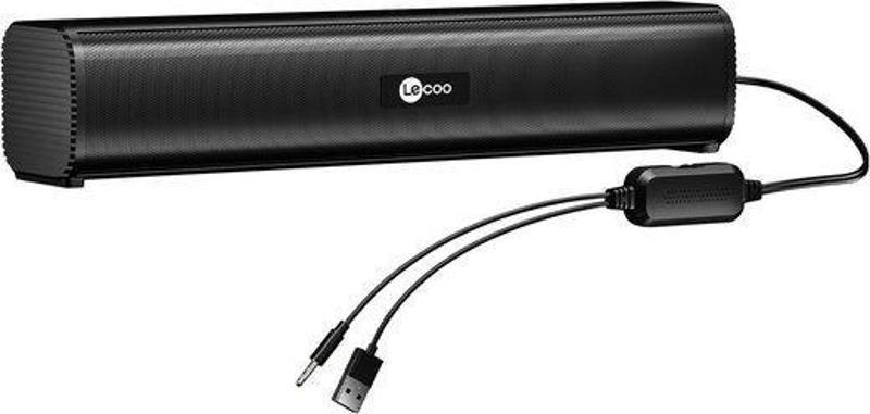 Lecoo DS107 Kablolu Usb/aux Stereo 6W Soundbar Taşınabilir Hoparlör Siyah