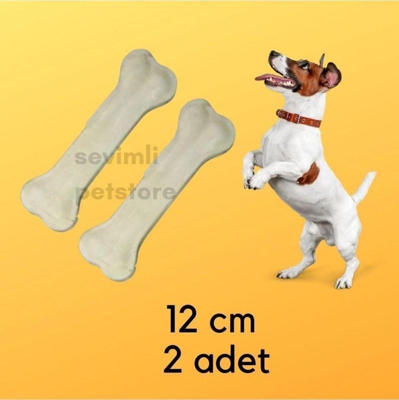 Köpek Ödülü Sığır Derisi Pres Kemik 12 Cm 2'li