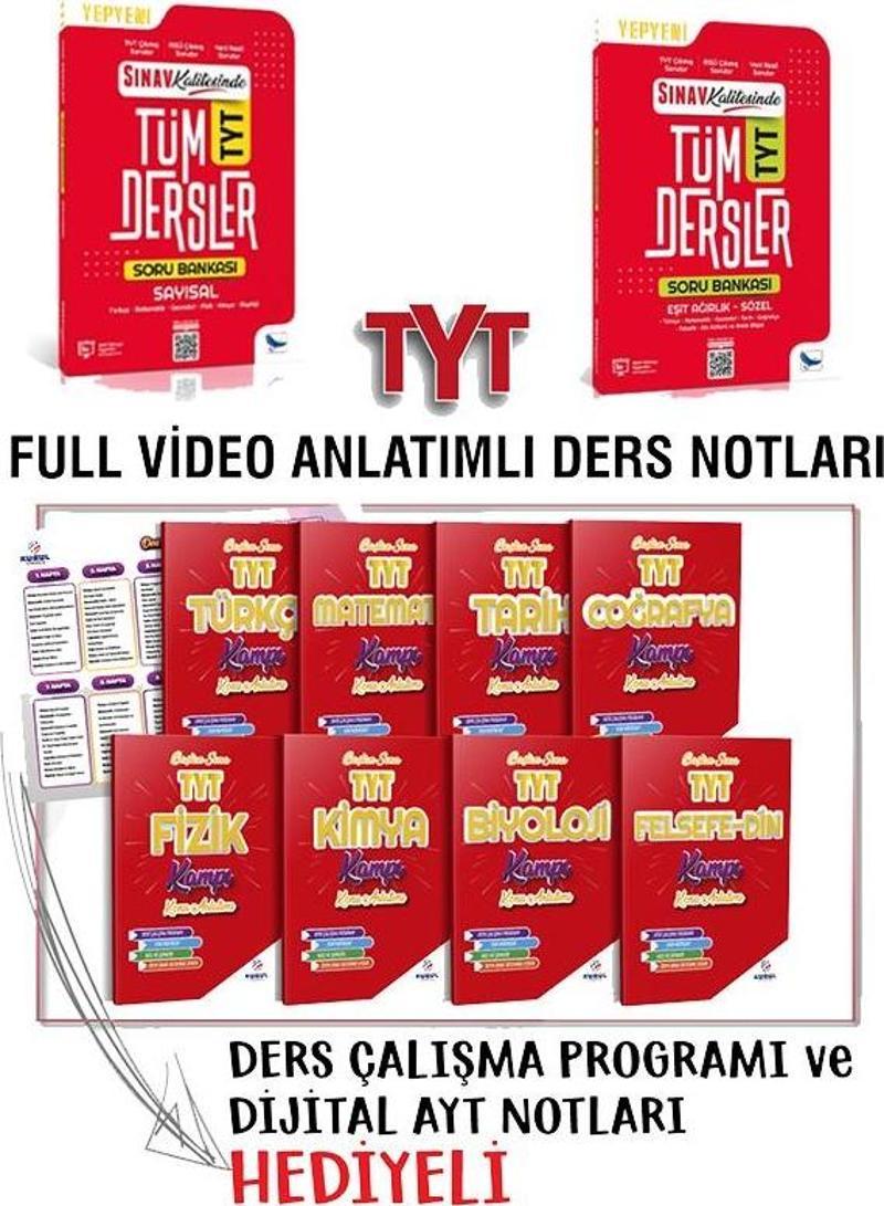 Sınav Yayınları 2025 TYT Sayısal Eşit Ağırlık Sözel Soru Bankası ve Kurul TYT Ders Notları 10 Kitap
