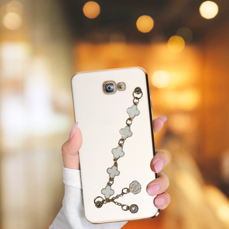 Samsung J7 Pri̇me  Elçek Şanzeli̇ze Kilif Beyaz
