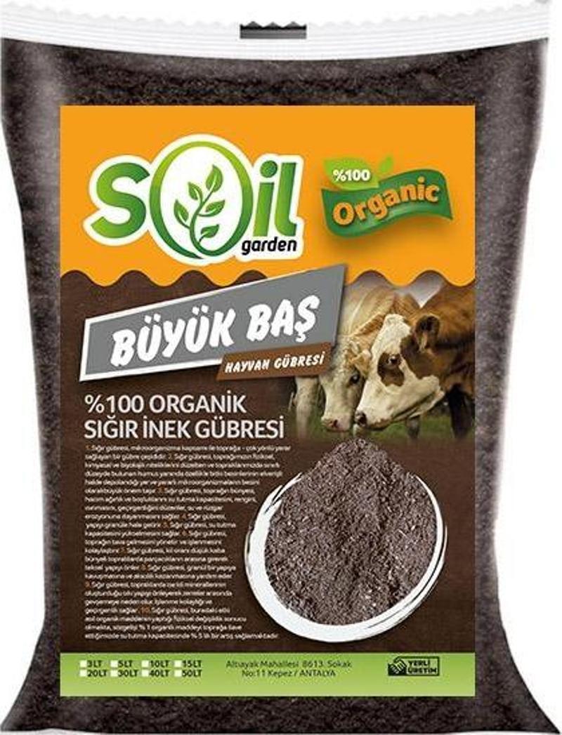 Soil Garden %100 Organik Hayvansal Gübre 50 Lt Büyük Baş Hayvan Gübresi