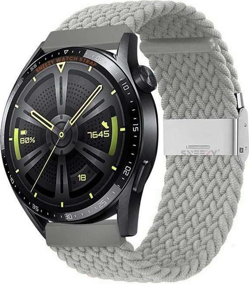 Huawei Watch GT3 Elite-Active 46mm-GT3 Pro-GT3 Se 22mm Uyumlu Metal Klips Solo Fiberlink Örgü Kordon