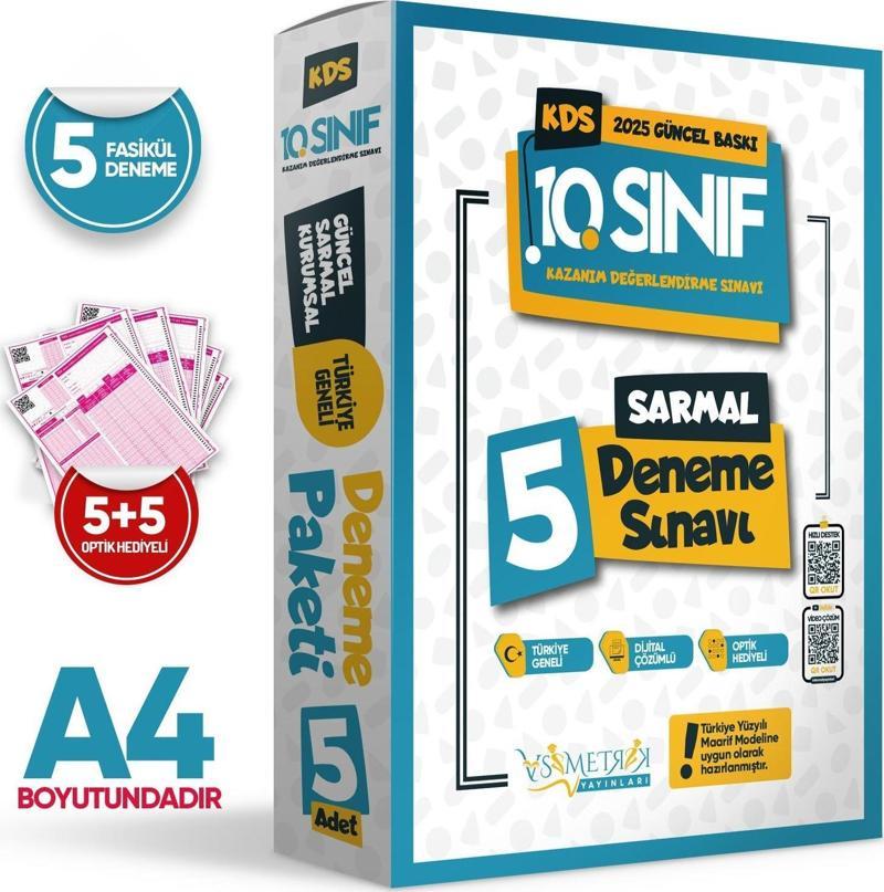 2025 10.Sınıf Yeni Sistem KDS SARMAL Deneme Paketi 5li Türkiye Geneli D.Çözümlü Asimetrik Yayınları