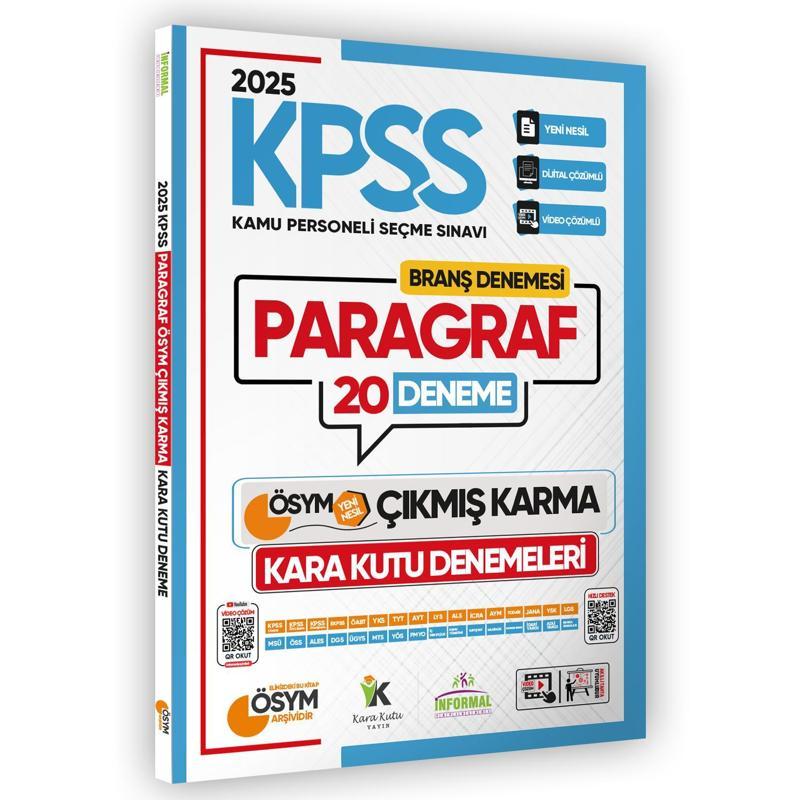 2024 KPSS Ortaöğretim/Lise Paragraf 20li Deneme ÖSYM Çıkmış Soru Havuzu Video ve PDF Çözümlü