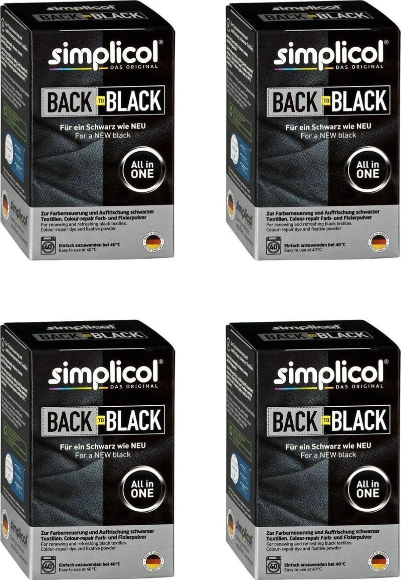 Simplicol Siyah Toz Tekstil Kumaş Boyası Ve Renk Tazeleme Canlandırma x 4 Paket