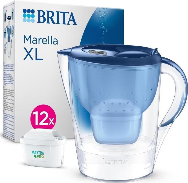 Marella XL 12x Maxtra Pro All-In-1 Filtreli Su Arıtma Sürahisi – Mavi (3,5L)