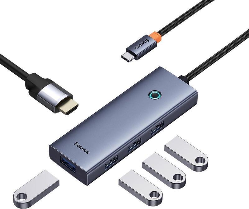 Ultra Joy 5 in 1 Multifonksiyonal Type-C Hub Dock Station - Uzay Gri - B00052809813-00