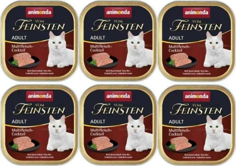 6 Adet Kedi 100G Yetişkin Karışık Etli Konserve