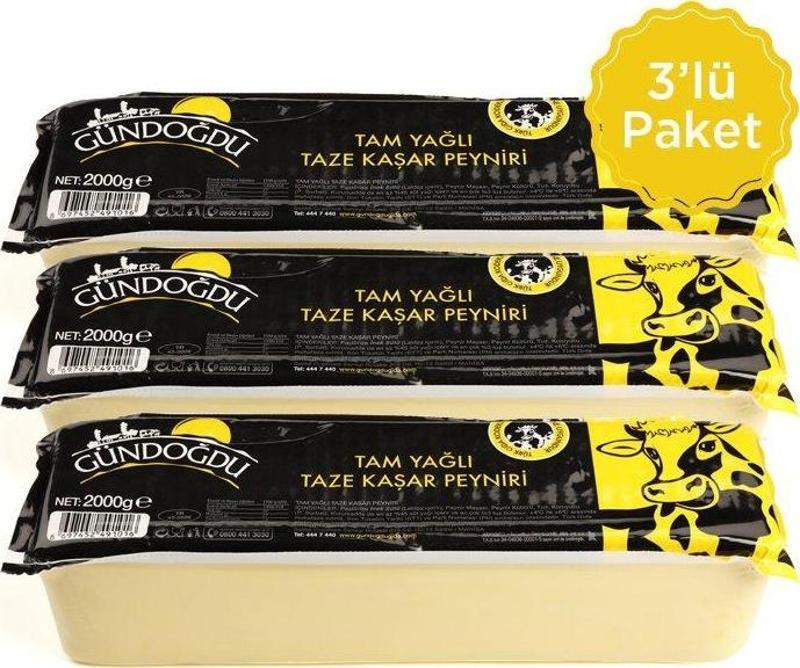 Taze Kaşar Peynir 2000gr 3'lü