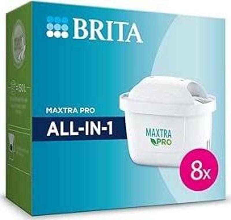 BRITA Maxtra Pro All-In-1 Yedek Su Arıtma Filtresi, 8’li