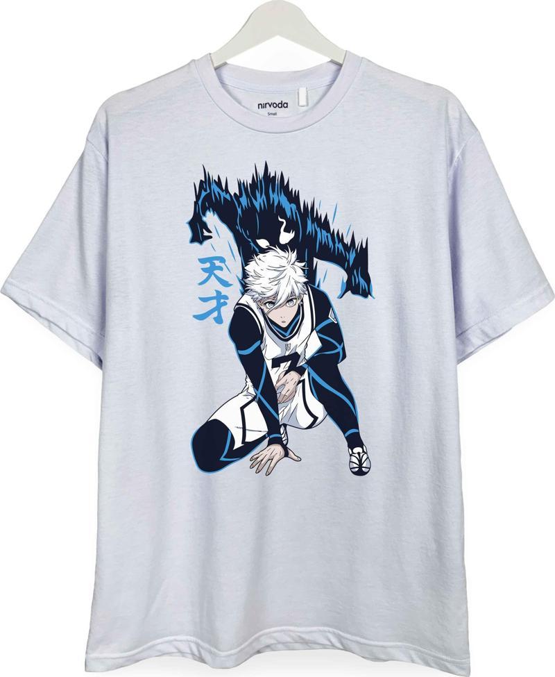 Nagi Blue Lock Baskılı Loose Fit Bisiklet Yaka Unisex Tişört Anime Manga