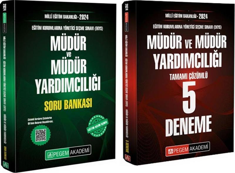 Pegem Yayınları 2024 EKYS Müdür ve Müdür Yardımcılığı Soru Bankası ve Deneme Seti 2 Kitap