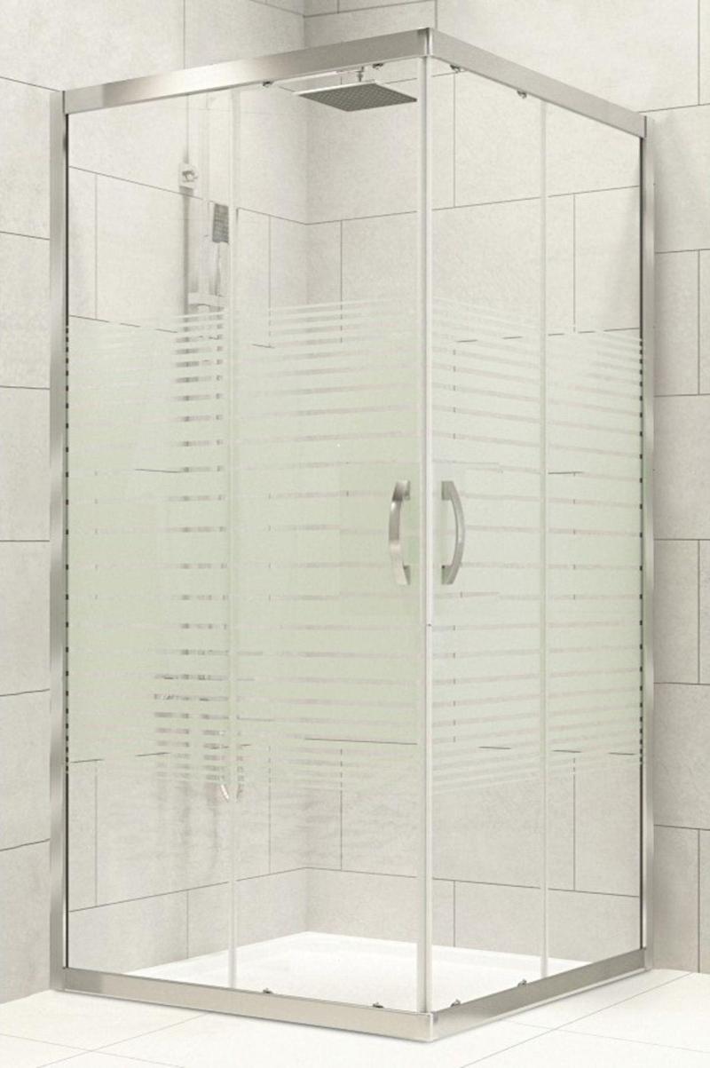 Duşakabin 120X120 Kare 5 mm Çizgili Cam Yükseklik 190 cm