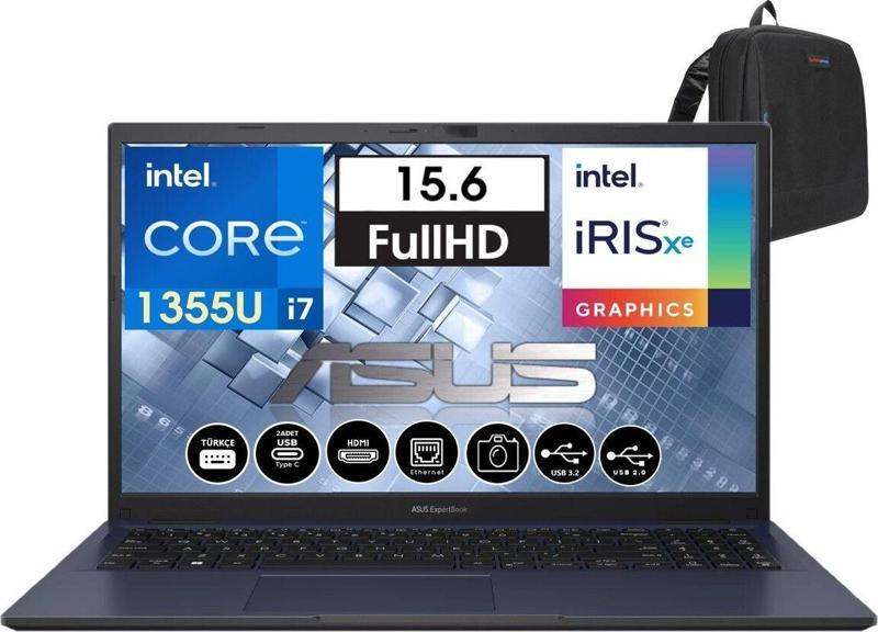 EXPERTBOOK B1502CVA-I716512B1D INTEL CORE i7-1355U 32GB 1TB SSD 15.6 FullHD Freedos I716512B1D13+Çanta