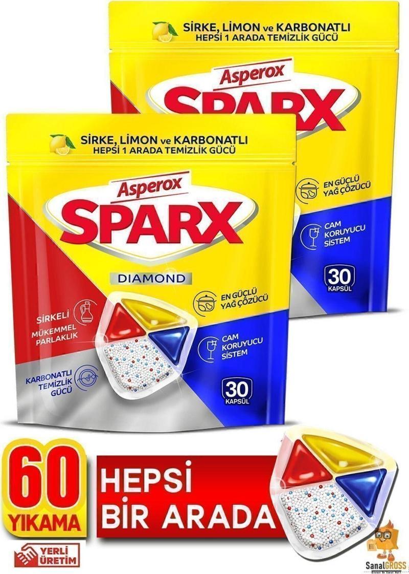 Sparx Bulaşık Makinesi Kapsülü 30'lu x 2 Paket (60 Yıkama)