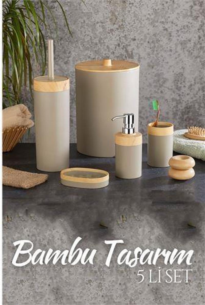 5 li Banyo Seti Bambu Design LATTE 718979