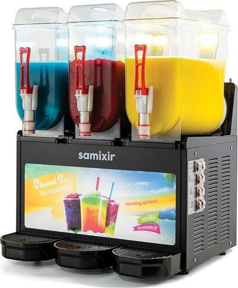 SAMIXIR Slush Triple Allure Meyve Suyu Dispenseri 12 L + 12 L + 12 L SLUSH36.BA