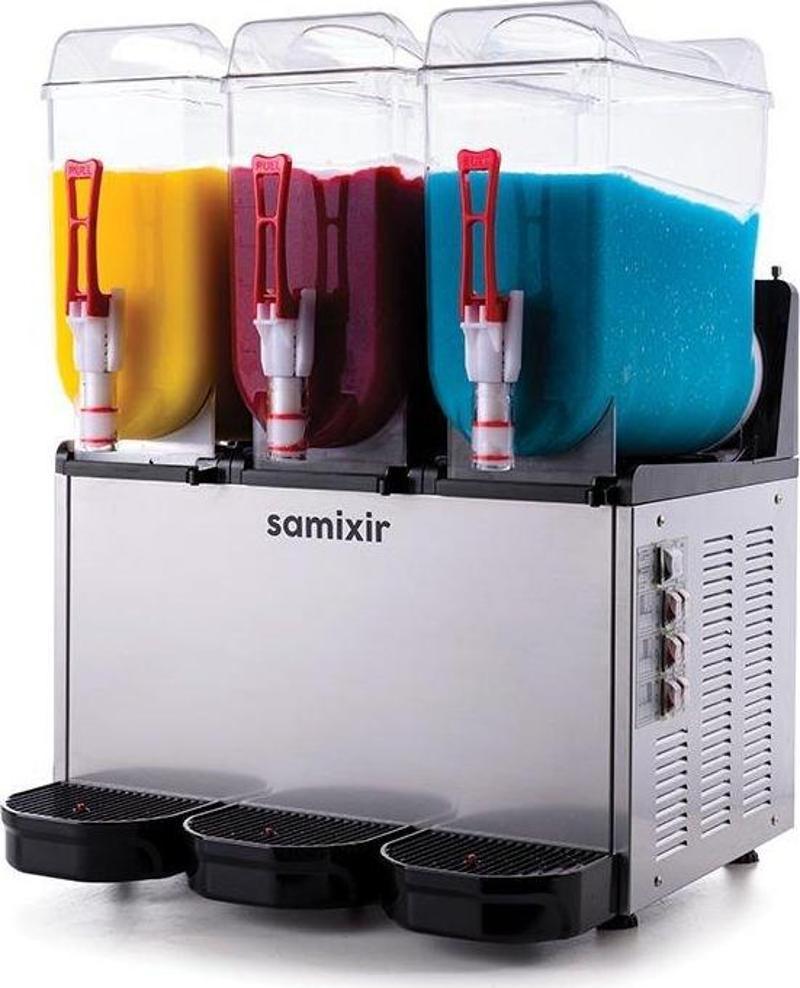 SAMIXIR Slush Triple Meyve Suyu Dispenseri 12 L + 12 L + 12 L SLUSH36.I