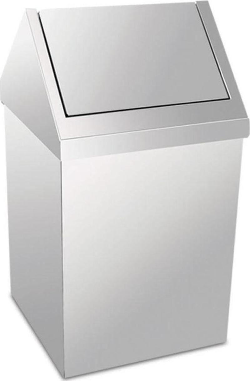 Krom Çatı Kapaklı Çöp Kovası 16 Litre