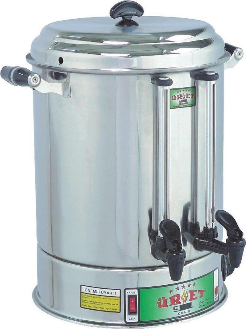 Çelik 12 Litre Parlak Çay Makinesi - 120 Bardak PCM 120