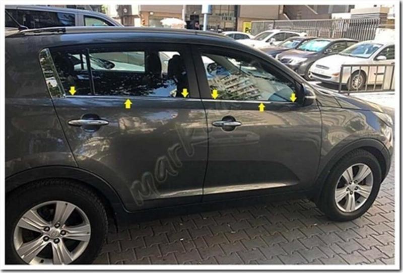 Kia Sportage Krom Cam Çıtası 2010-2015 4 Parça Paslanmaz Çelik