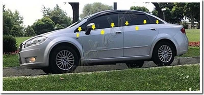 Fiat Linea Krom Cam Çıtası 2006-2018 8 Parça Paslanmaz Çelik