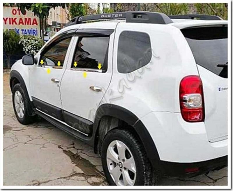 Dacia Duster Krom Cam Çıtası 2010-2017 4 Parça Paslanmaz Çelik