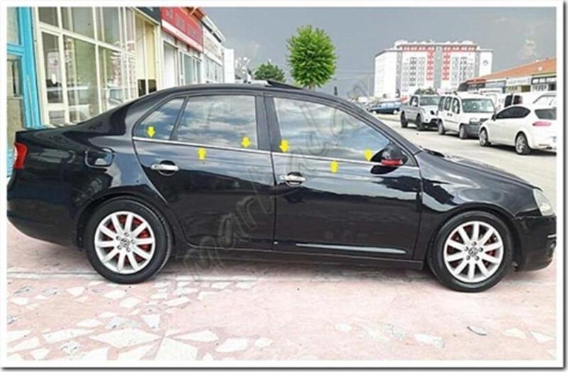 VW Jetta Krom Cam Çıtası 2006-2011 4 Parça Paslanmaz Çelik