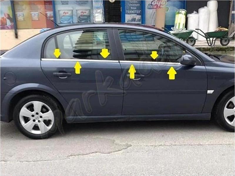 Opel Vectra C Cam Çıtası Nikelajı 2002-2009 4 Parça P.Çelik