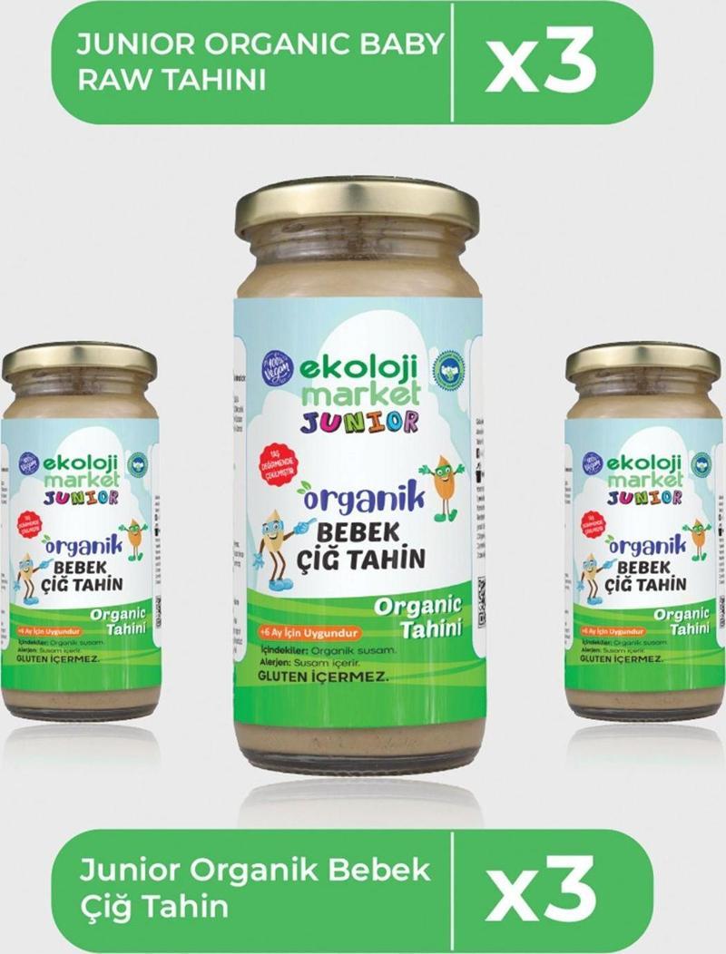 Organik Bebek Çiğ Tahin 230 Gr 3 Lü Paket Organic Baby Raw Tahini 230 Gr 3 Pack