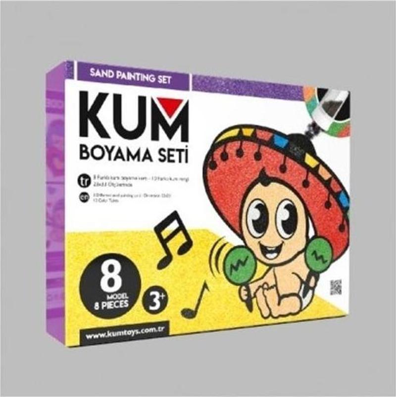 Kum Boyama Seti 8'li 10 Renk Yapışkanlı